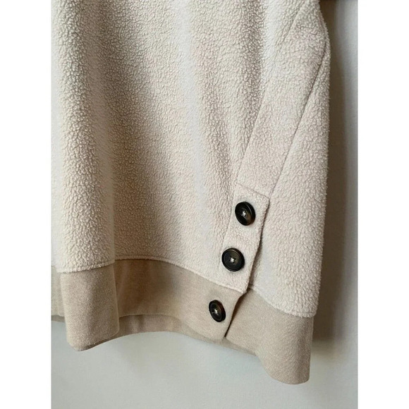 Madewell Women's (Re)sourced Brushed Side-Button Relaxed Sweatshirt in Cream XXS - Picture 9 of 16
